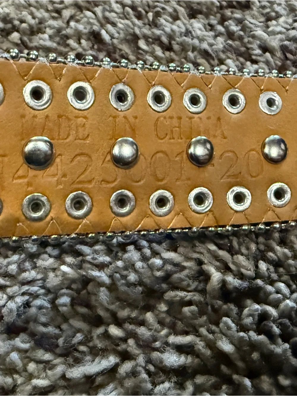 Nocona Black Studded Kids Belt with Silver Cross Accents